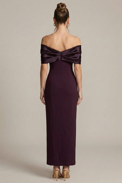 Off Shoulder Fitted Maxi Dress