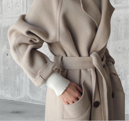 Double Breasted Belted Wool Coat