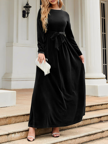 Velvet Long Sleeve Maxi Dress