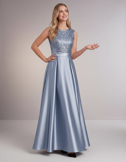 Sequin Pleated Ball Gown