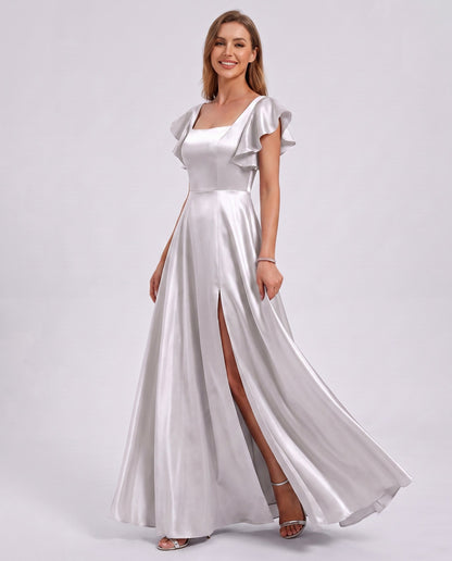 Satin Square Neck Maxi Dress