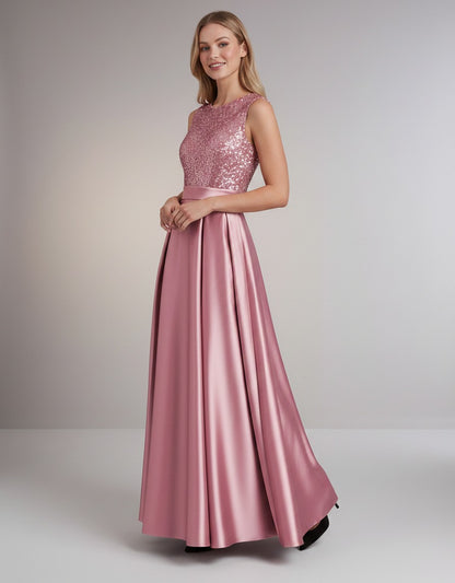 Sequin Pleated Ball Gown
