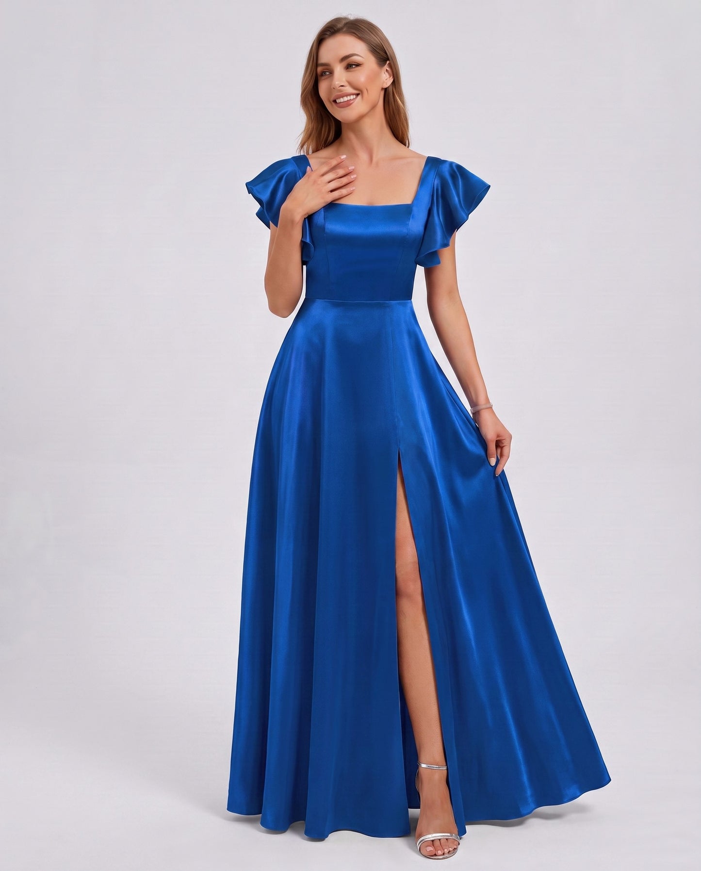 Satin Square Neck Maxi Dress