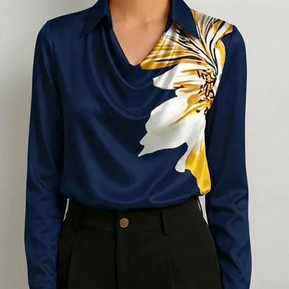 Satin Cowl Neck Blouse