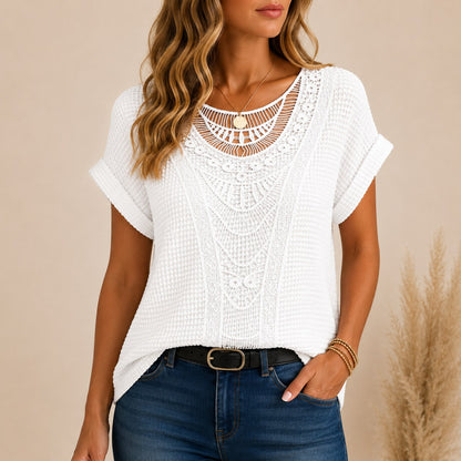 Relaxed Crochet Knit Top