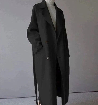 Double Breasted Belted Wool Coat
