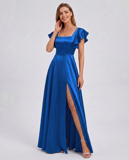 Satin Square Neck Maxi Dress