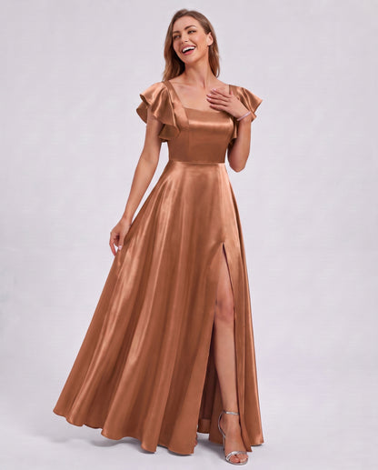 Satin Square Neck Maxi Dress