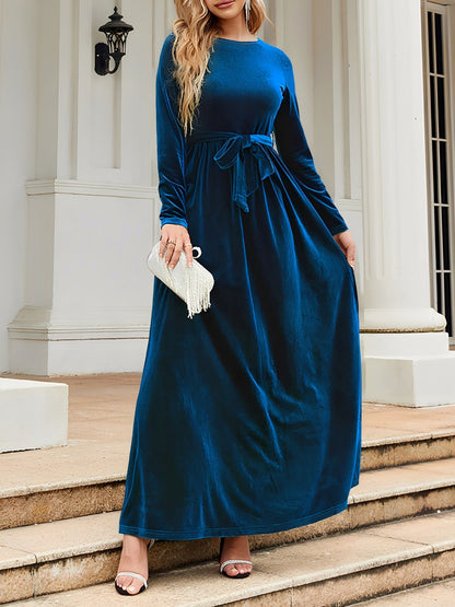 Velvet Long Sleeve Maxi Dress