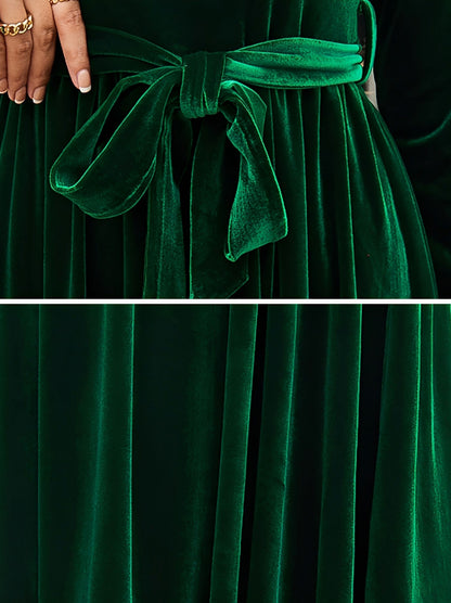 Velvet Long Sleeve Maxi Dress
