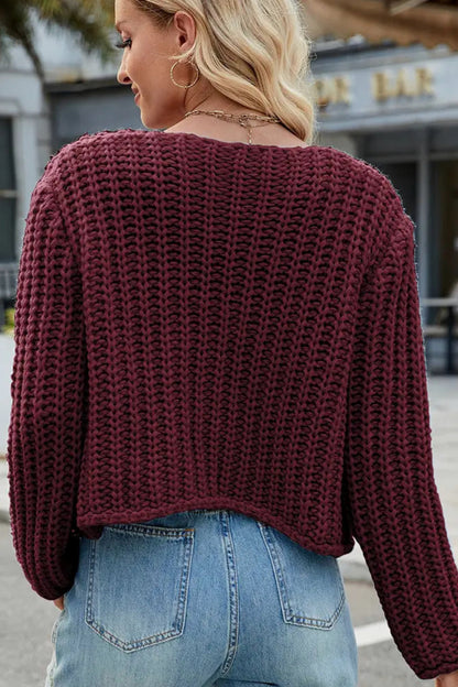 Chunky Knit Button Front Cardigan