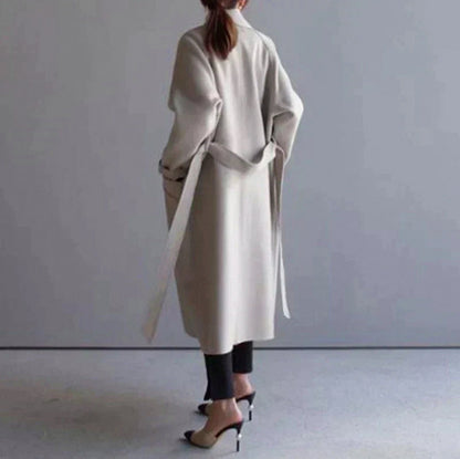 Double Breasted Belted Wool Coat