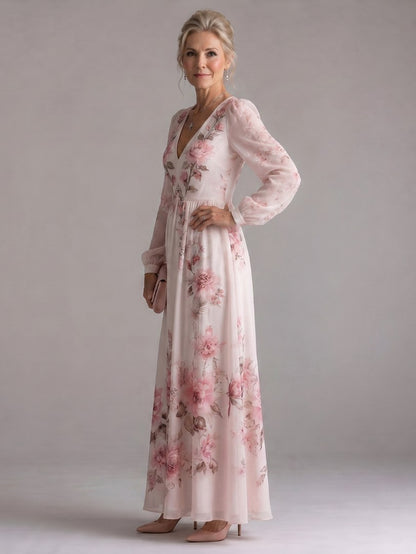 Floral Long Sleeve Maxi Dress
