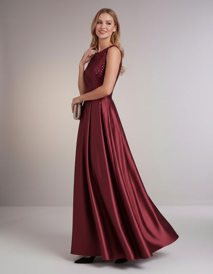 Sequin Pleated Ball Gown