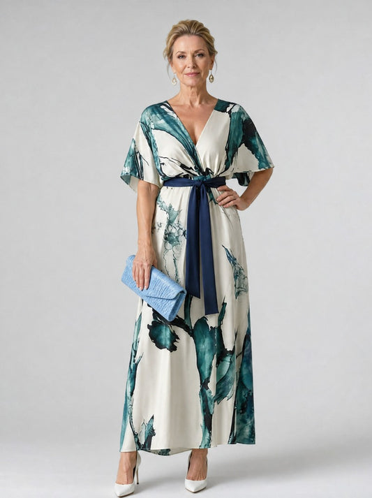 Floral Belted Maxi Dress