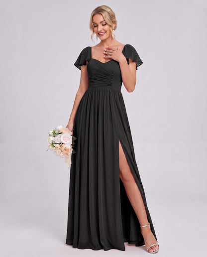 Chiffon Ruched Maxi Dress