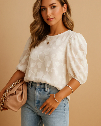 Floral Puff Sleeve Blouse