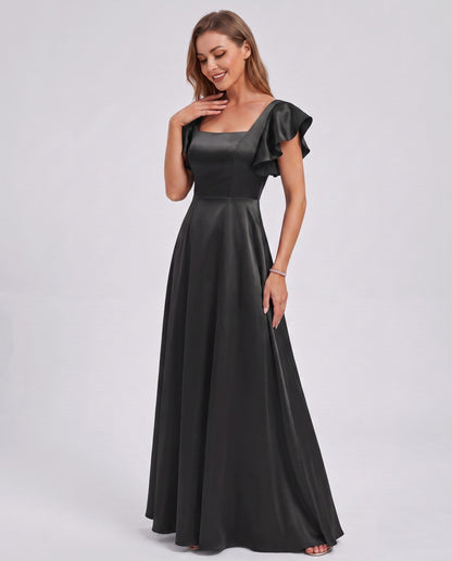 Satin Square Neck Maxi Dress