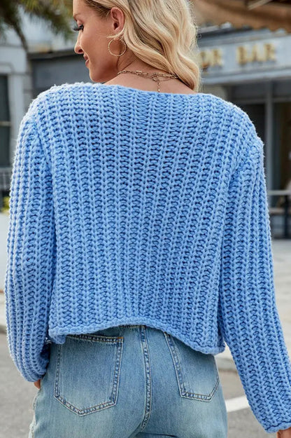 Chunky Knit Button Front Cardigan