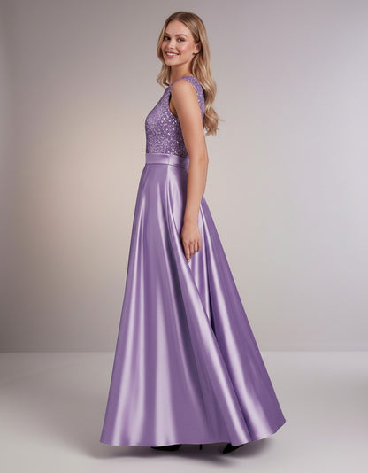 Sequin Pleated Ball Gown
