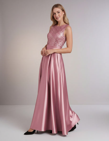 Sequin Pleated Ball Gown
