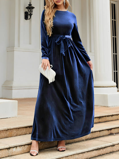 Velvet Long Sleeve Maxi Dress
