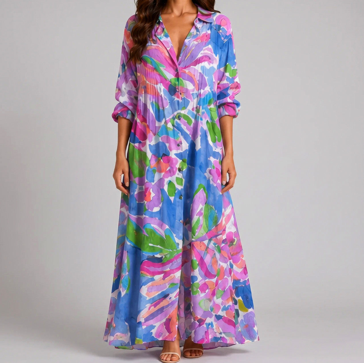 Floral Long Sleeve Maxi Dress