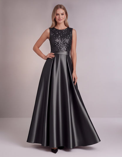 Sequin Pleated Ball Gown