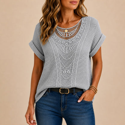 Relaxed Crochet Knit Top