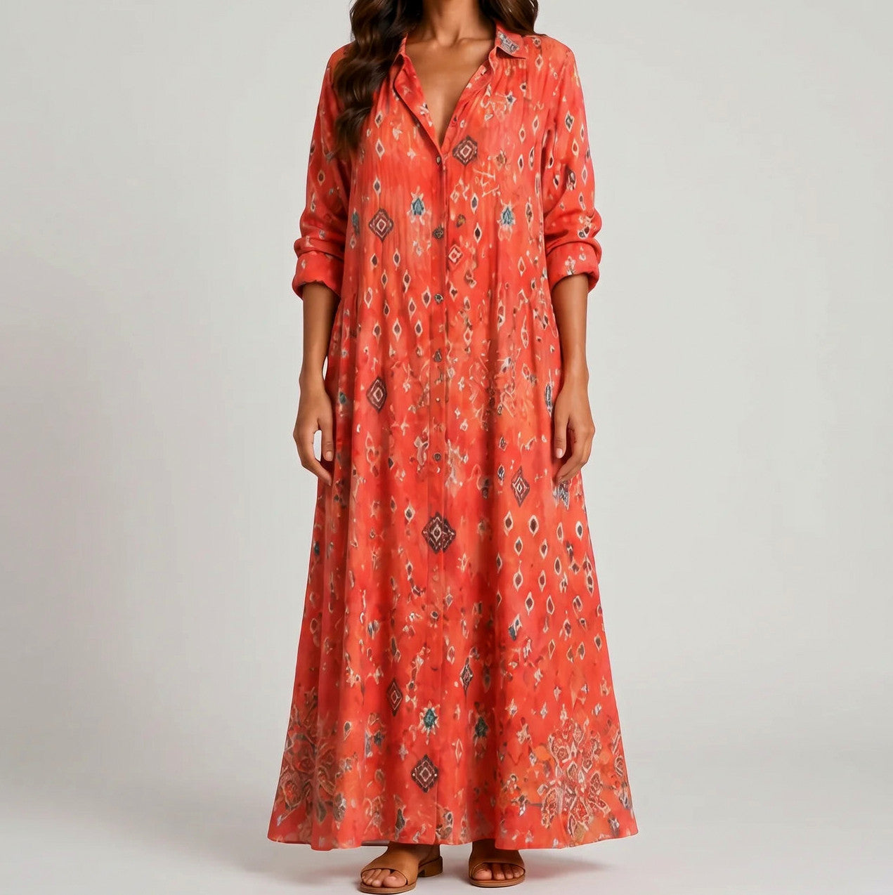 Floral Long Sleeve Maxi Dress
