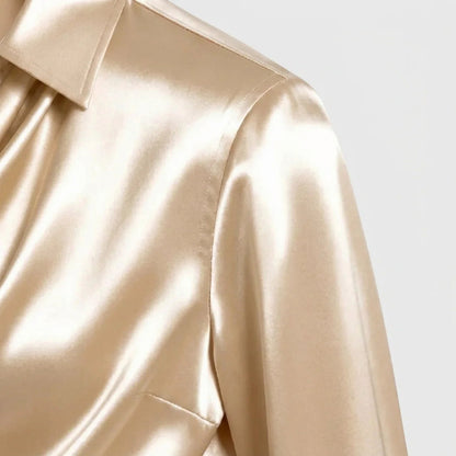 Satin Cowl Neck Blouse