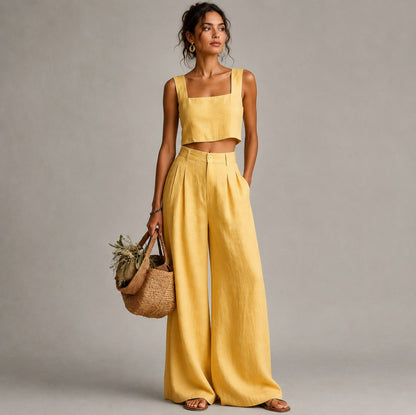 Pleated Wide Leg Pants