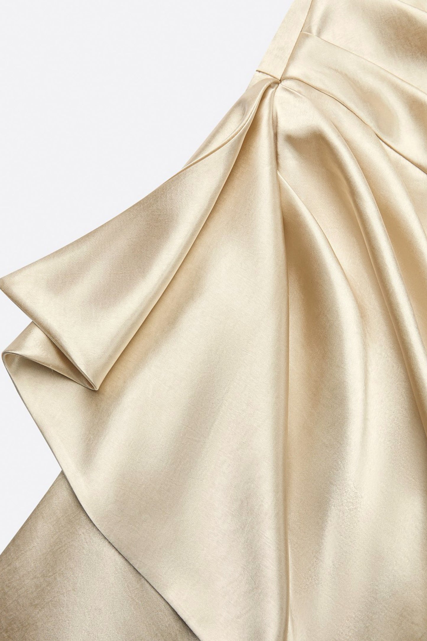 Satin One Shoulder Ruched Gown