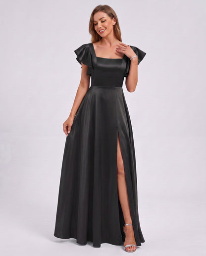 Satin Square Neck Maxi Dress
