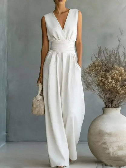 Sleeveless Wide Leg Jumpsuit