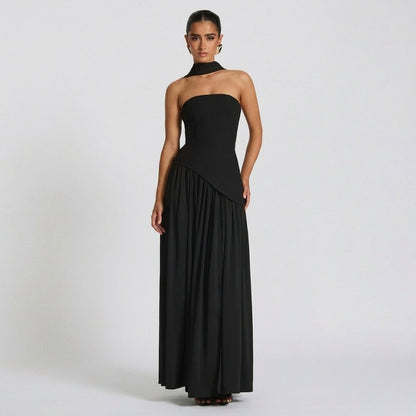 Corset Pleated Maxi Dress