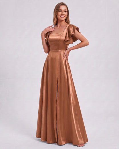 Satin Square Neck Maxi Dress