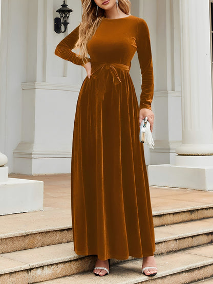Velvet Long Sleeve Maxi Dress