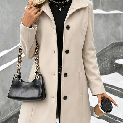Plaid Mid Length Wool Coat