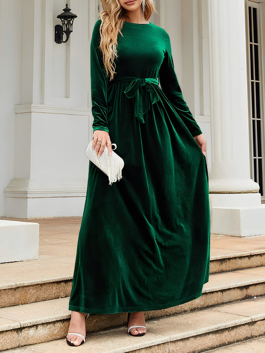 Velvet Long Sleeve Maxi Dress