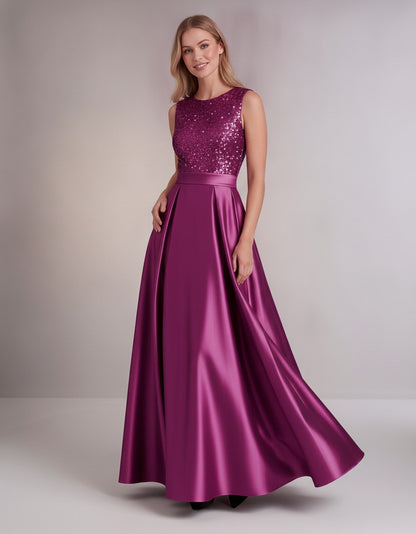 Sequin Pleated Ball Gown