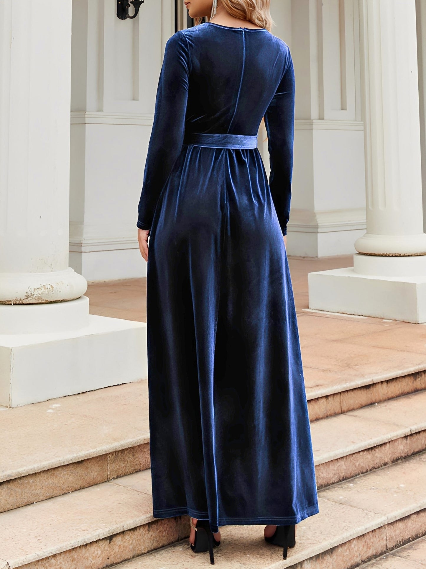 Velvet Long Sleeve Maxi Dress