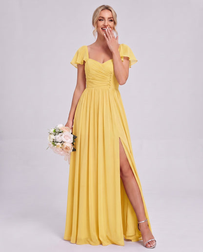 Chiffon Ruched Maxi Dress