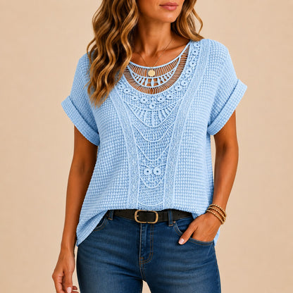 Relaxed Crochet Knit Top