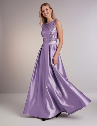 Sequin Pleated Ball Gown