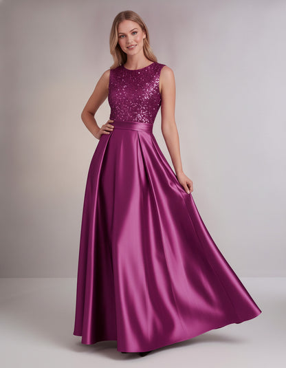 Sequin Pleated Ball Gown