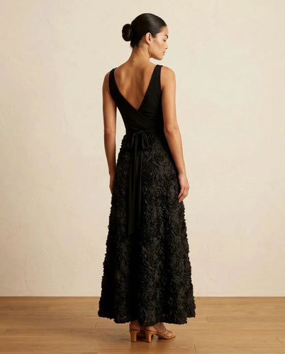 Chiffon Wrap Ruffle Hem Dress