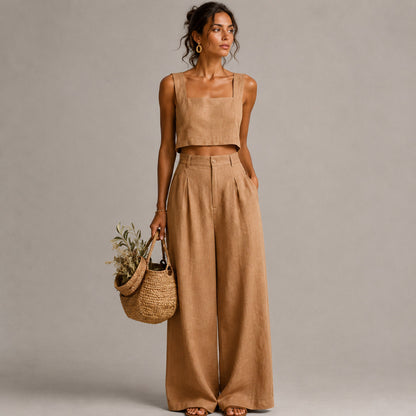 Pleated Wide Leg Pants