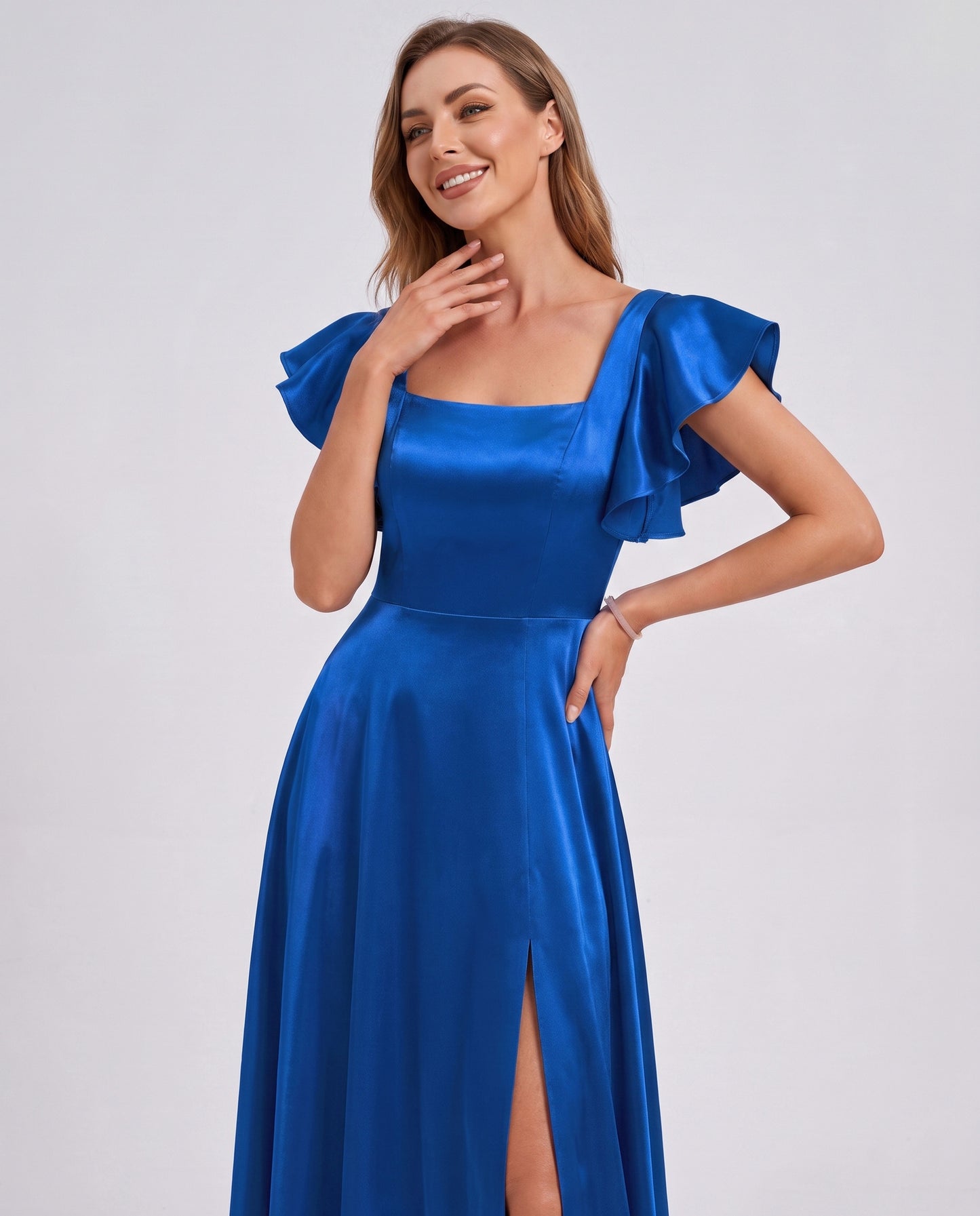 Satin Square Neck Maxi Dress