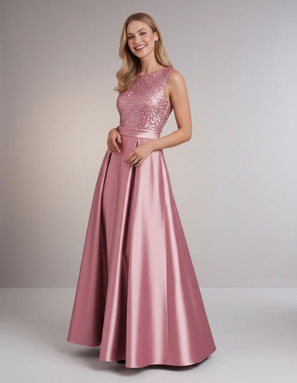 Sequin Pleated Ball Gown
